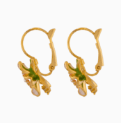 صفحه اصلی Pink-Green Floral Earrings with Pearl