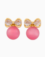 pink bow earrings, valentines gift, Shoucka