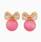 pink bow earrings, valentines gift, Shoucka