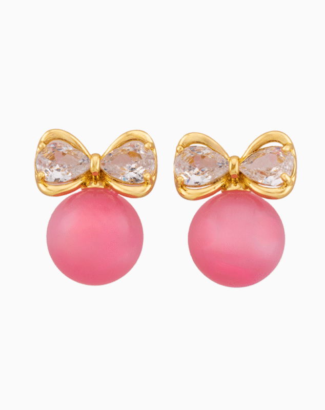 pink bow earrings, valentines gift, Shoucka