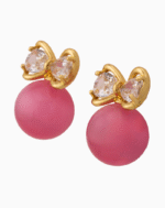 pink bow earrings, valentines gift, Shoucka