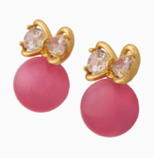 صفحه اصلی pink bow earrings, valentines gift, Shoucka