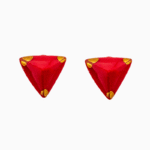 Red Triangle Stud Earrings, Hypoallergenic Steel Geometric Jewelry