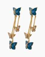 Shooka Blue Butterfly Cascade Dangle Earrings | Gold-Plated Jewelry