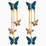 Shooka Blue Butterfly Cascade Dangle Earrings | Gold-Plated Jewelry