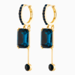 Shooka Dangle Earrings with Dark Blue Stone | Women’s Luxury Jewelry