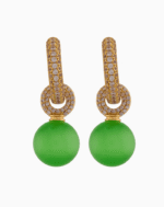 Shooka Green Orb Dangle Hoop Earrings | Pavé Crystal Jewelry