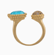 صفحه اصلی Shoucka Women’s Gold Plated Ring “Ocean” with Turquoise and Purple Stones