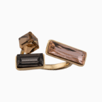 Shoucka Women’s Open Gold Plated Ring with Geometric Crystals – Unique Modern Style & Perfect Gift