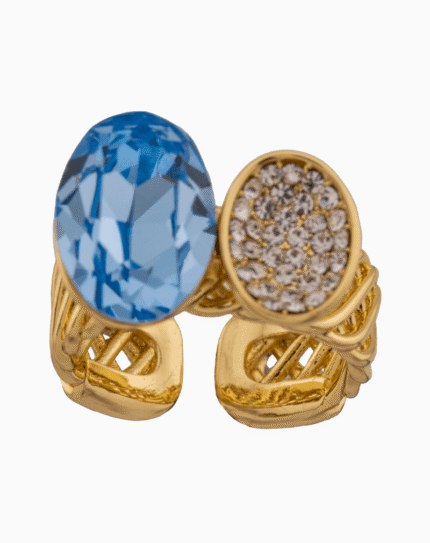 Shoucka Atlantis Women’s Ring | Blue Crystal Adjustable Statement Ring