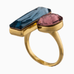 shoucka Prisma Gold-Plated Statement Ring | Two-Tone Architectural Crystal