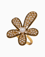 shoucka Coco Blossom Statement Flower Ring | Gold & Pearl