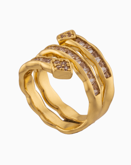 shoucka Baguette Spiral Wrap Ring | Gold-Plated & Statement Jewelry