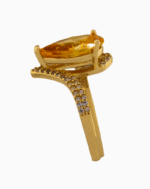shoucka Glamorous Yellow Pear Cut Solitaire Ring | Gold-Plated & Adjustable