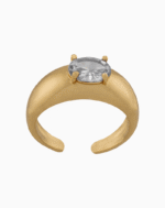 shoucka Modern Dome Statement Ring | Matte Gold-Plated & Adjustable