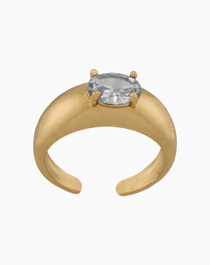shoucka Modern Dome Statement Ring | Matte Gold-Plated & Adjustable