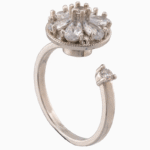 shoucka Vintage Sunflower Halo Ring | Silver-Tone Adjustable