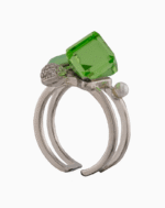 shoucka Vivida Adjustable Women's Ring with Green Crystal | shoucka Gallery