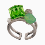 shoucka Vivida Adjustable Women's Ring with Green Crystal | shoucka Gallery