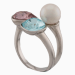 shoucka Elara Silver Women's Ring with Blue & Pink Crystal | shoucka Gallery