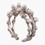 shoucka Pearl Vine Crystal Open Ring | Delicate Silver-Plated
