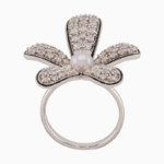 shoucka Coco Blossom Statement Flower Ring | Silver & Pearl