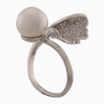 shoucka Pearly Ginkgo Leaf Ring | Silver-Plated & Adjustable