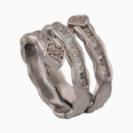 shoucka Baguette Spiral Wrap Ring | Silver-Tone (Rhodium Plated)
