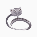 shoucka Fantasy Fox Ring | Silver with Opal & Crystal