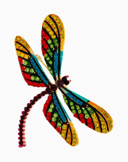 `Colorful Crystal Dragonfly Brooch Pin