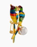 `Shooka Colorful Love Birds Brooch