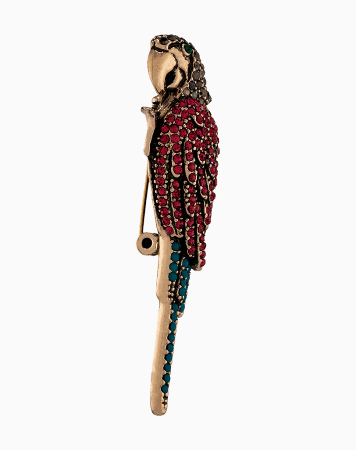 `Shooka Vintage Crystal Parrot Brooch