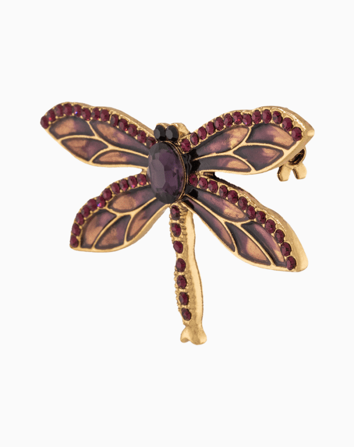 `Shooka Purple Enamel Dragonfly Brooch