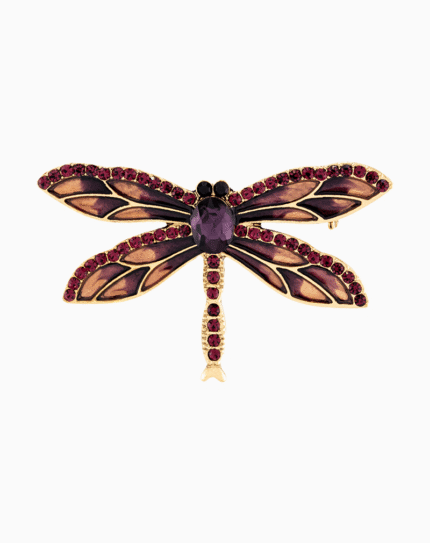 `Shooka Purple Enamel Dragonfly Brooch