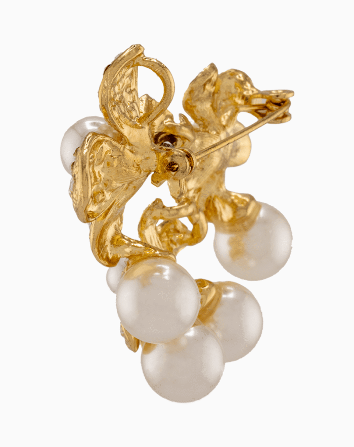 `Shooka Pearl & Crystal Flower Cluster Brooch
