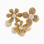 `Shooka Pearl & Crystal Flower Cluster Brooch