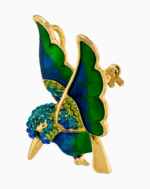 سنجاق سینه (و آویز) شوکا طرح پرنده میناکاری و نگیندار - Image 2