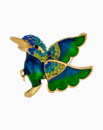 سنجاق سینه (و آویز) شوکا طرح پرنده میناکاری و نگیندار