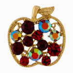 `Shooka Multicolor Crystal Apple Brooch
