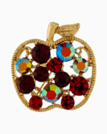 `Shooka Multicolor Crystal Apple Brooch