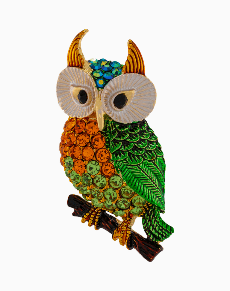 `Shooka Colorful Owl Brooch Pin