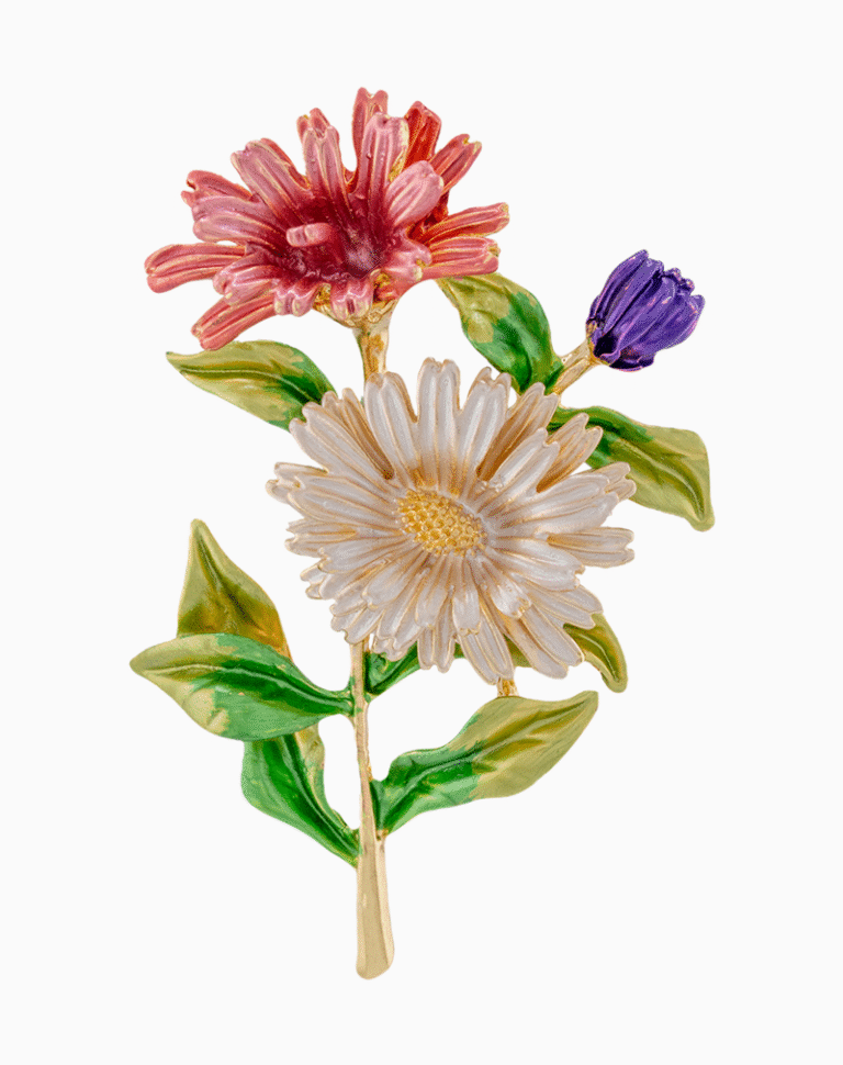 `Shooka Vintage Enamel Flower Bouquet Brooch