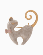 `Shooka Marbled Enamel Cat Brooch
