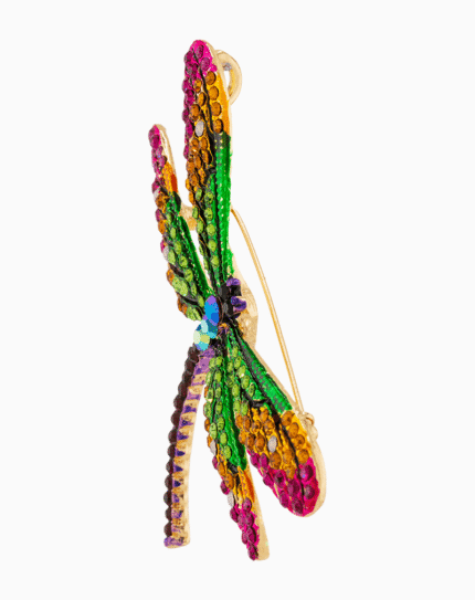 `Shooka Green & Pink Dragonfly Brooch