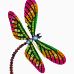 `Shooka Green & Pink Dragonfly Brooch