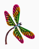 `Shooka Green & Pink Dragonfly Brooch