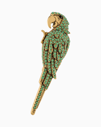 `Shooka Turquoise Parrot Brooch