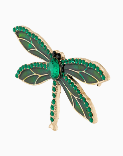`Shooka Emerald Green Dragonfly Brooch