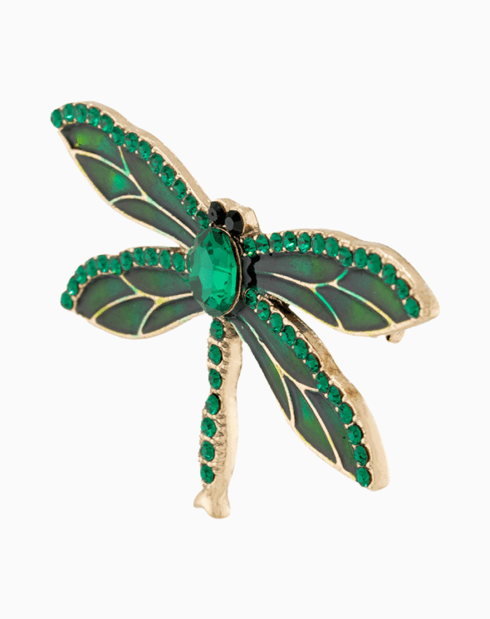 BHWGOCXX02000010-1 `Shooka Emerald Green Dragonfly Brooch