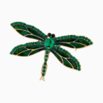 `Shooka Emerald Green Dragonfly Brooch